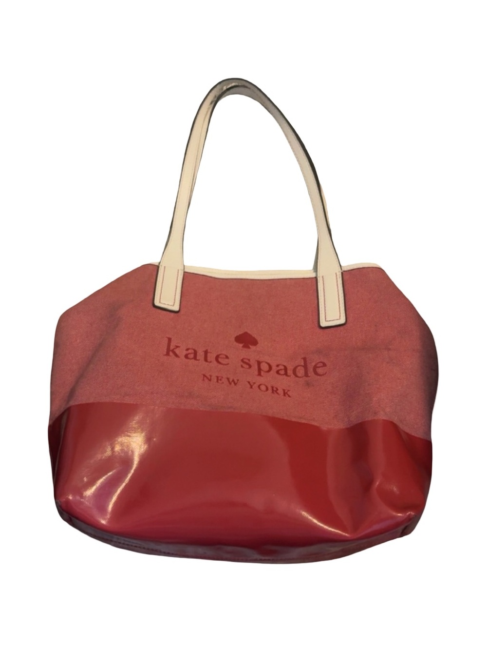 kate spade Two-Tone Red and Cream Tote